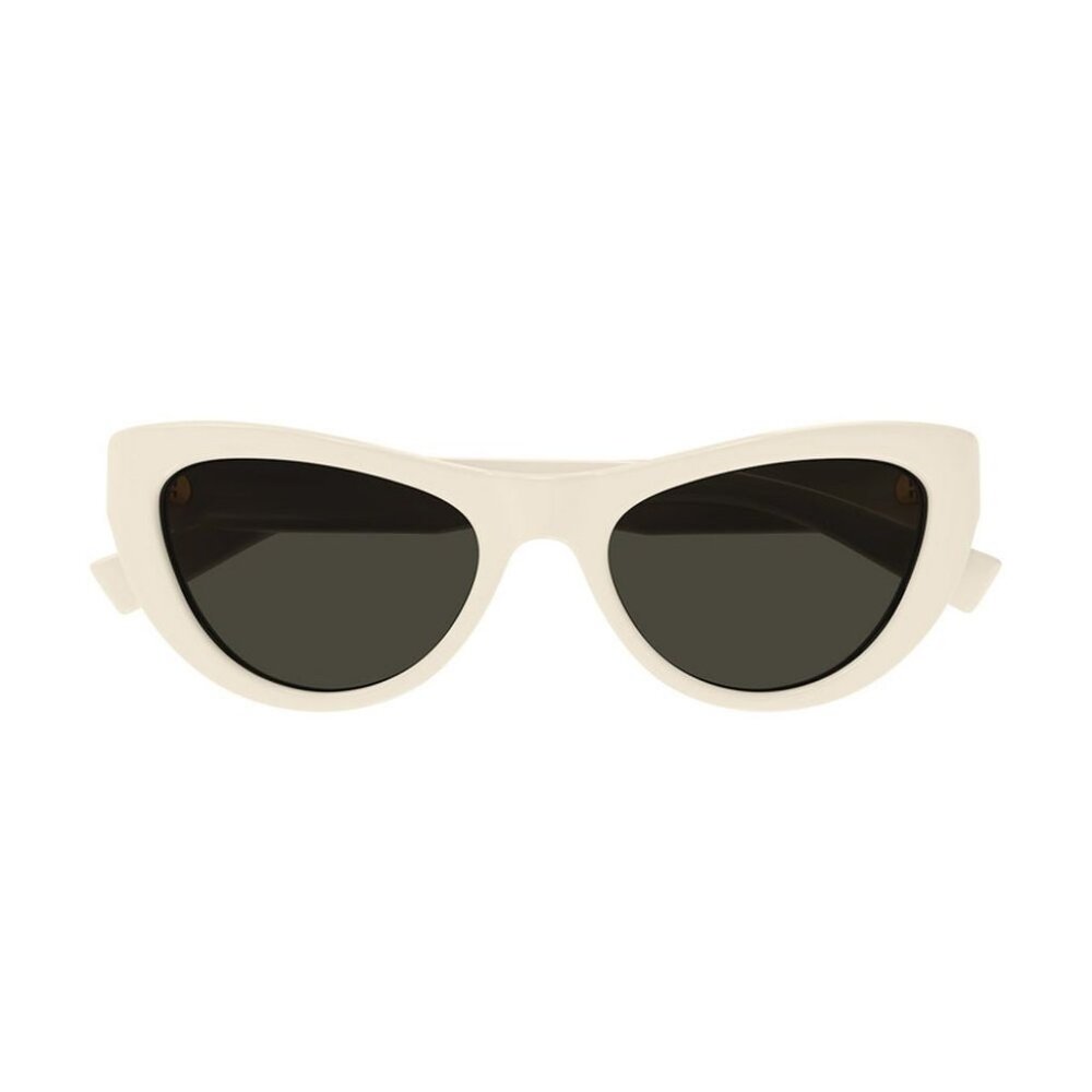 NEW SL676 008 SAINT LAURENT SUNGLASSES WOMEN IVORY SQUARE EYEWEAR - Picture 3 of 4